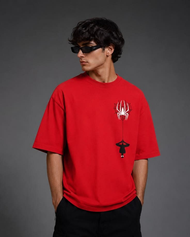 Spider Printed Oversized T-Shirt
