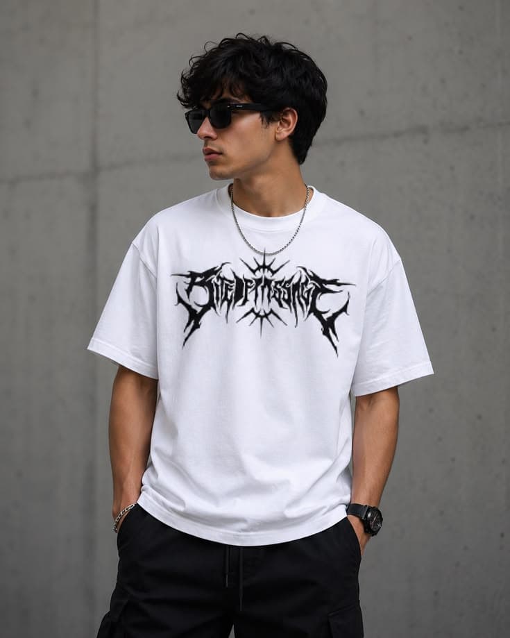 Spider Printed Down SholderT-Shirt