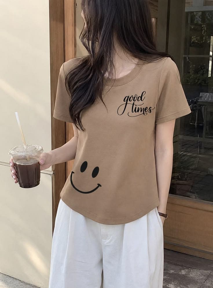 Good Times Coffie cup DTF printed Oversized T-Shirt