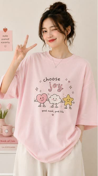 Choose Joy DTF printed Oversized T-Shirt