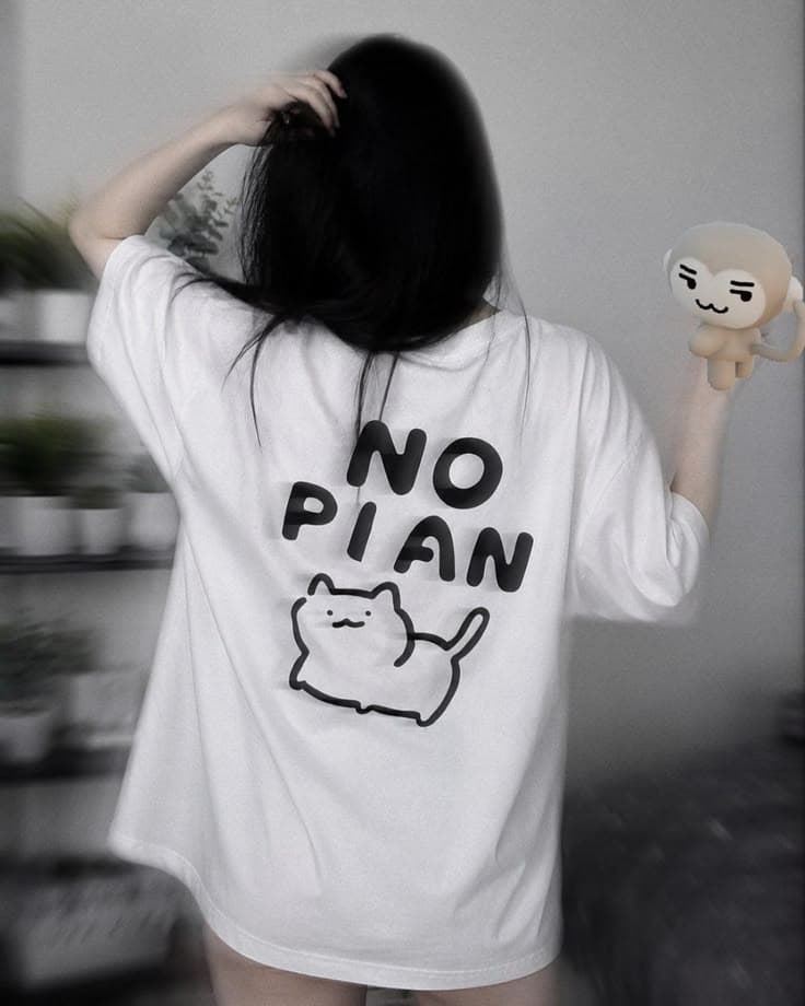 No pian Printed Oversized T-Shirt