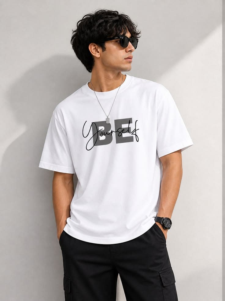 Be your self Printed Oversized T-Shirt