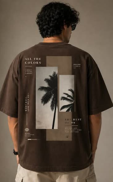 Tree style Printed Oversized T-Shirt